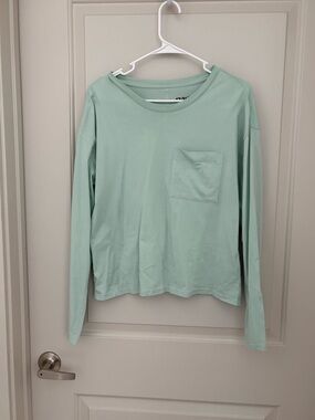 Pact Organic Cotton Long Sleeve Mint Green Top Size M
